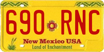 NM license plate 690RNC