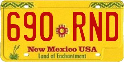 NM license plate 690RND