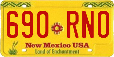 NM license plate 690RNO