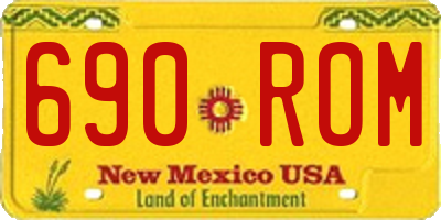 NM license plate 690ROM