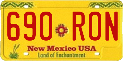 NM license plate 690RON