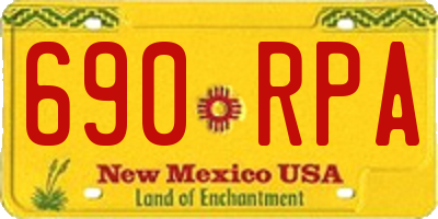 NM license plate 690RPA