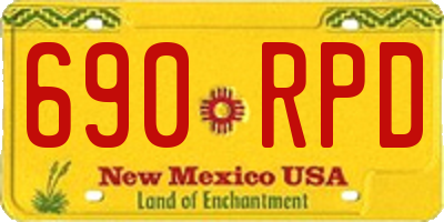 NM license plate 690RPD