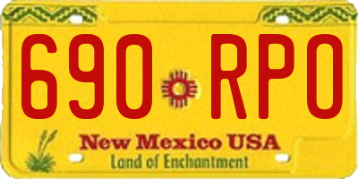 NM license plate 690RPO