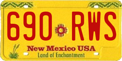 NM license plate 690RWS