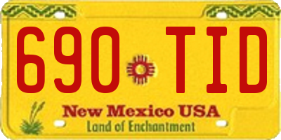 NM license plate 690TID