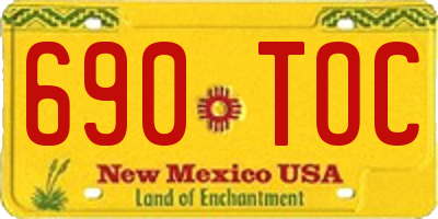 NM license plate 690TOC