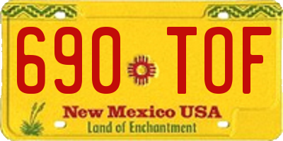 NM license plate 690TOF