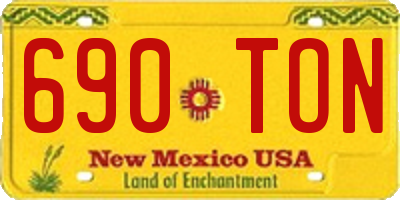 NM license plate 690TON