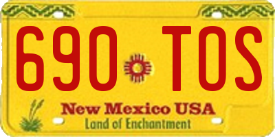 NM license plate 690TOS