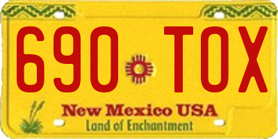 NM license plate 690TOX