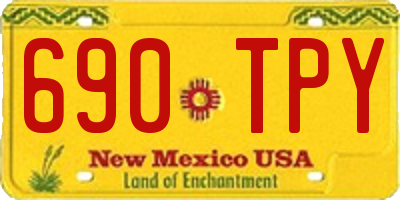 NM license plate 690TPY