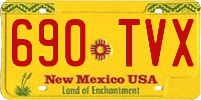 NM license plate 690TVX