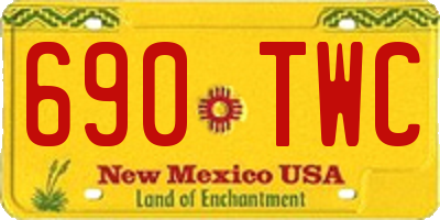 NM license plate 690TWC