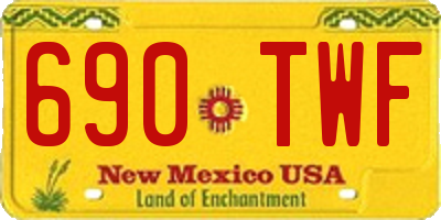 NM license plate 690TWF