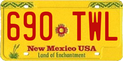 NM license plate 690TWL