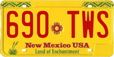 NM license plate 690TWS