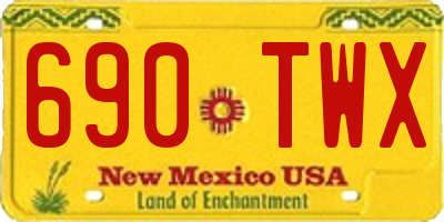 NM license plate 690TWX