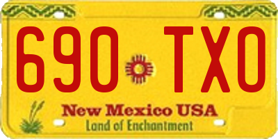 NM license plate 690TXO