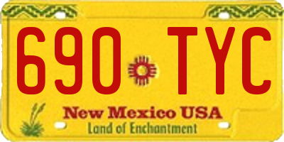 NM license plate 690TYC