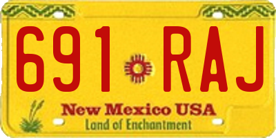 NM license plate 691RAJ