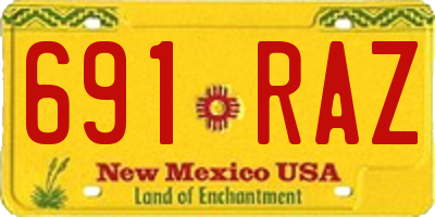 NM license plate 691RAZ