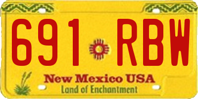 NM license plate 691RBW