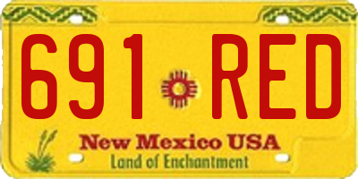 NM license plate 691RED
