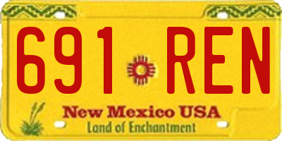 NM license plate 691REN