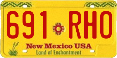 NM license plate 691RHO