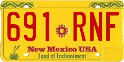 NM license plate 691RNF