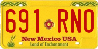NM license plate 691RNO