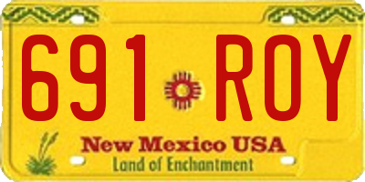 NM license plate 691ROY