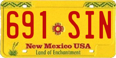 NM license plate 691SIN