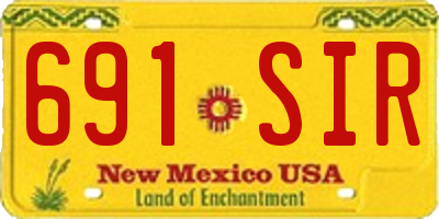 NM license plate 691SIR