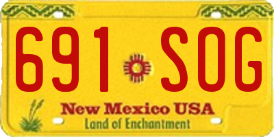 NM license plate 691SOG