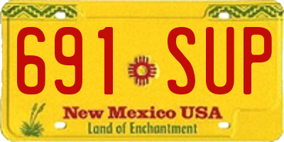 NM license plate 691SUP