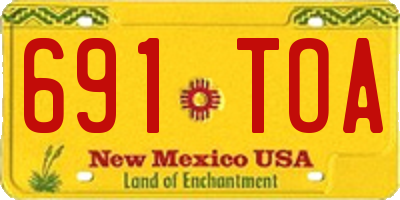 NM license plate 691TOA