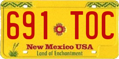 NM license plate 691TOC