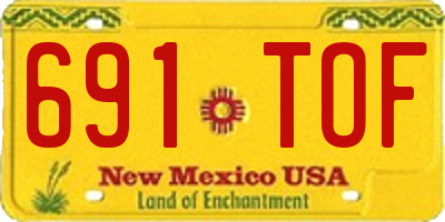 NM license plate 691TOF