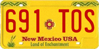 NM license plate 691TOS