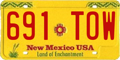 NM license plate 691TOW