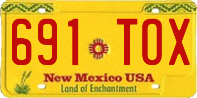 NM license plate 691TOX