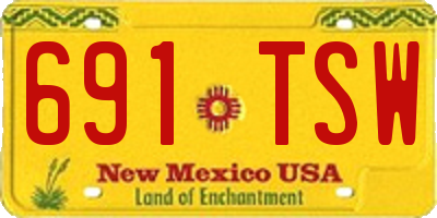 NM license plate 691TSW