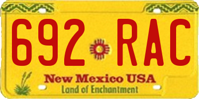 NM license plate 692RAC