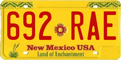 NM license plate 692RAE