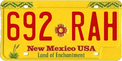 NM license plate 692RAH