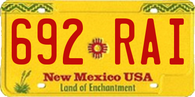 NM license plate 692RAI