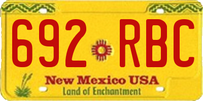 NM license plate 692RBC
