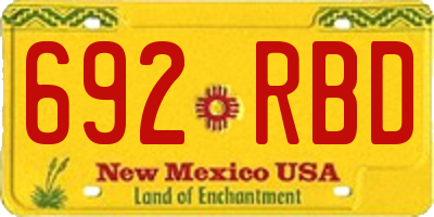 NM license plate 692RBD